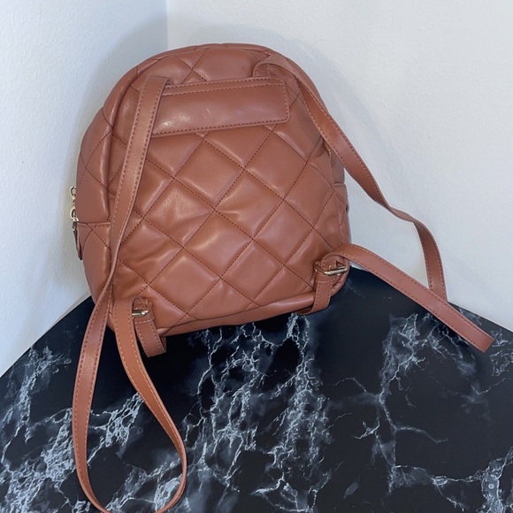 Women’s Mini Backpacks STEVE MADDEN Brown Quilted Mini Backpack Purse NEW - Picture 4 of 5